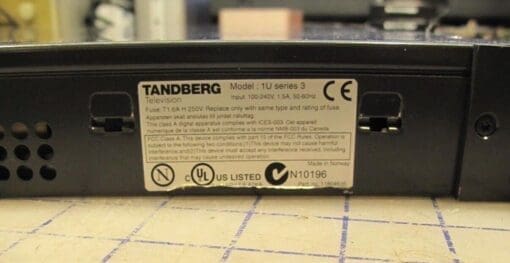 Tandberg Tt1260 1U Series 3 Encoder Decoder