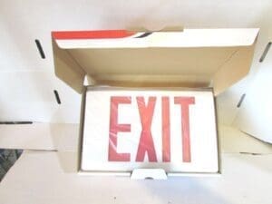 LOT OF 2 each Elite Lighting ELX-504-R-W Emergency Exit Sign for Damp Location