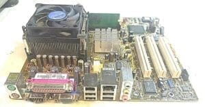ASUS P4GV-LA MOTHERBOARD + 2.8GHz INTEL PENTIUM 4 SL7E5 CPU+256MB RAM +H/S & FAN