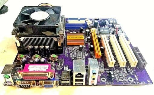 Ecs 661Fx-M Motherboard + 2.66Ghz Intel Celeron Sl7Nv Cpu + H/S &Amp; Fan
