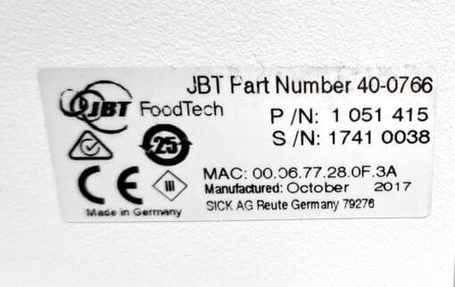 Jbt Corp. 40-0766, 1051415 Laser For Dsi 800-844