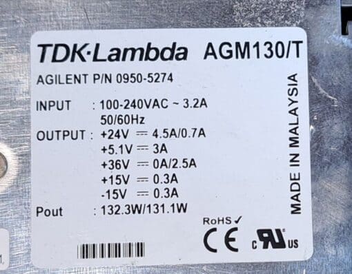 Agilent 0950-5274, Tdk-Lambda Agm130/T Psu Power Supply
