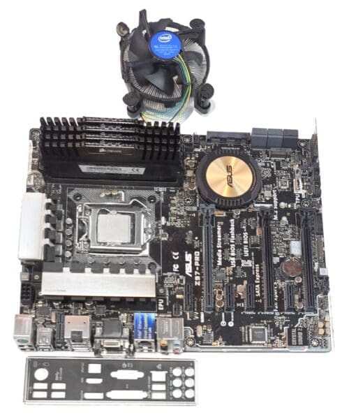Asus Z97-Pro Motherboard +4.0Ghz I7-4790K + 32Gb Ram + H/S Fan +I/O Plate