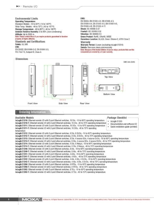 Moxa Iologik E1212-T V1.0.4 Ethernet Remote I/O